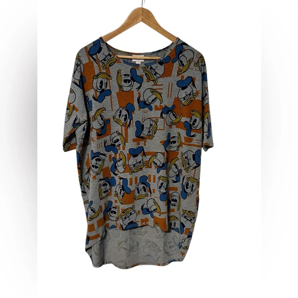 Lularoe Women’s size Small Disney Irma Tunic Top Donald Duck high low hem - Picture 1 of 7